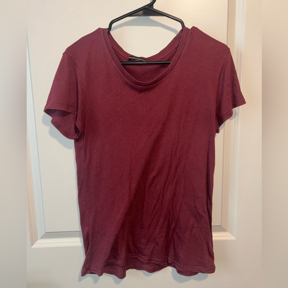 Brandy Melville Maroon Short Sleeve Tee